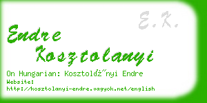 endre kosztolanyi business card